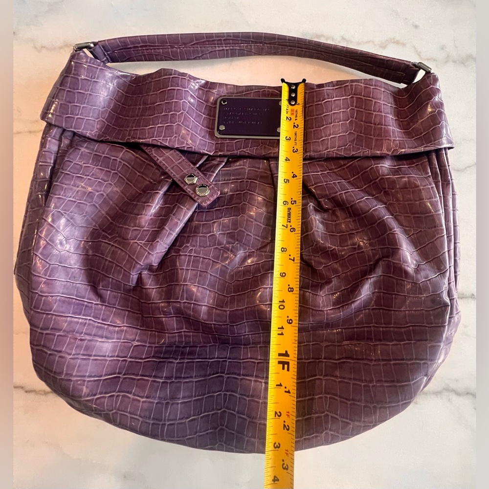 Marc By Marc Jacobs VINTAGE CrocEmbossed Purple Hobo/Sling Bag X-LARGE Crossbody - Picture 9 of 17